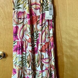 NWT CeCe Floral Tiered Halter Maxi Dress - New Ivory XS